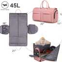 Womens Convertible Garment Bags for Travel, Modoker Waterproof Carry On Garment Bag Garment Duffel Bag - 2 in 1 Hanging Suitcase Suit Travel Luggage Bag, Pink