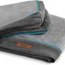 LE SURE XL Washable Dog Bed Cover Replacement Flannel Plush Fleece Cover for Orthopedic Pet Mat 41x29x3.5 Inches, Grey