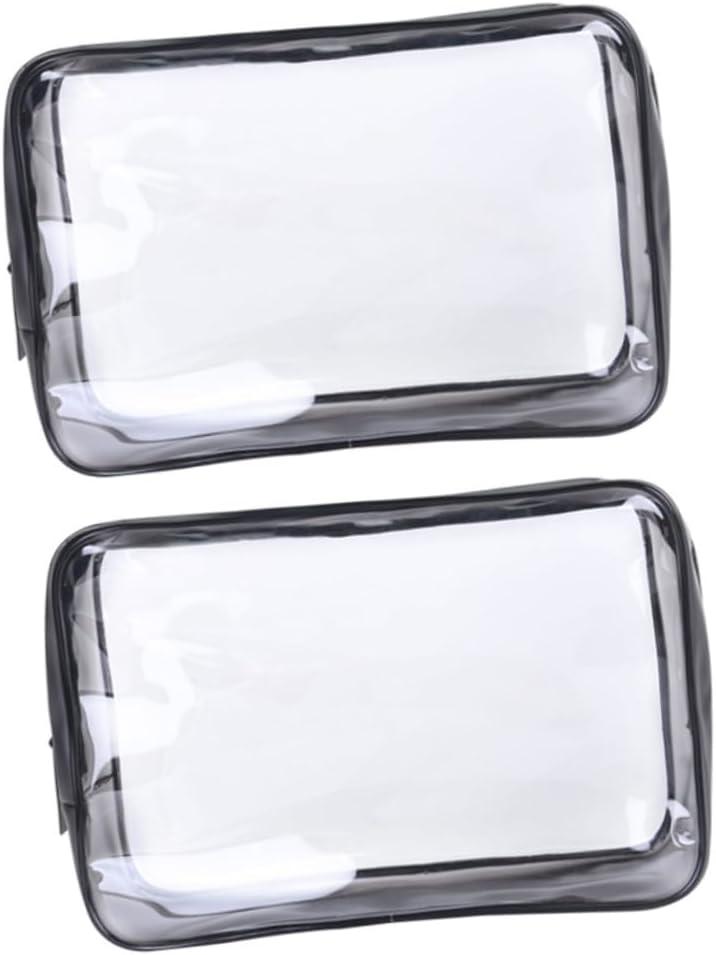 Angoily Storage Bag 2 Pcs Large Capacity Makeup Bag Zipper Bag PVC for Travel Toiletries, As Shown, M