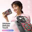 FUNMIKO for iPhone 14 Plus Case Military-Grade Protection & Wireless Charging - Trendy Pattern Design for Women Girls, Non-Slip Matte Phone Cover with Shockproof Corners - Juicy Cherries