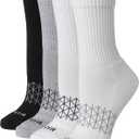 Hanes Women's Cushioned Crew Socks, Absolute Active Crew Socks For Women, Seamless Toe, 4-Pairs (5-9, Grey)