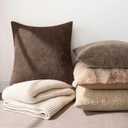 MIULEE Pack of 2 Decorative Throw Pillow Covers Soft Chenille Lumbar Accent Throw Pillows Solid Textured Cushion Covers for Couch Sofa Bedroom Living Room 20x12 Inch, Chocolate Brown