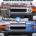Car Headlight Guard, Front Headlights Cover Trim Lamp Frame Protector, Exterior Turn Signal Headlight Guard Compatible with Toyot@ FJ Cruiser 2007-2021, 2PCS