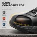 NORTIV 8 Composite Toe Boots for Men Work Boots Anti-Fatigue Waterproof Lightweight Non-Slip ASTM F2412-24 for Warehouse Construction DriftShield-nano, US 7