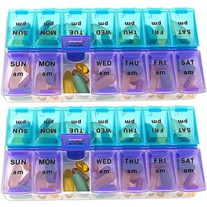 MEDca Weekly Pill Organizer, Twice-a-Day, Pack of 2