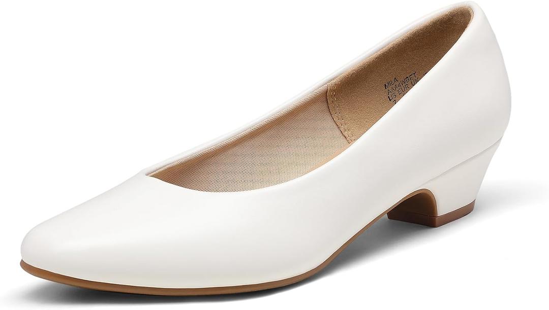 DREAM PAIRS Women's Mila Low Chunky Heel Pump Shoes (6.5)