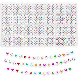ARTDOT 1400 Pieces Letter Beads for Friendship Bracelets Making Kit, 28 Styles Assortment Jewelry Making Supplies Alphabet Beads Set with Cases Preppy Crafts