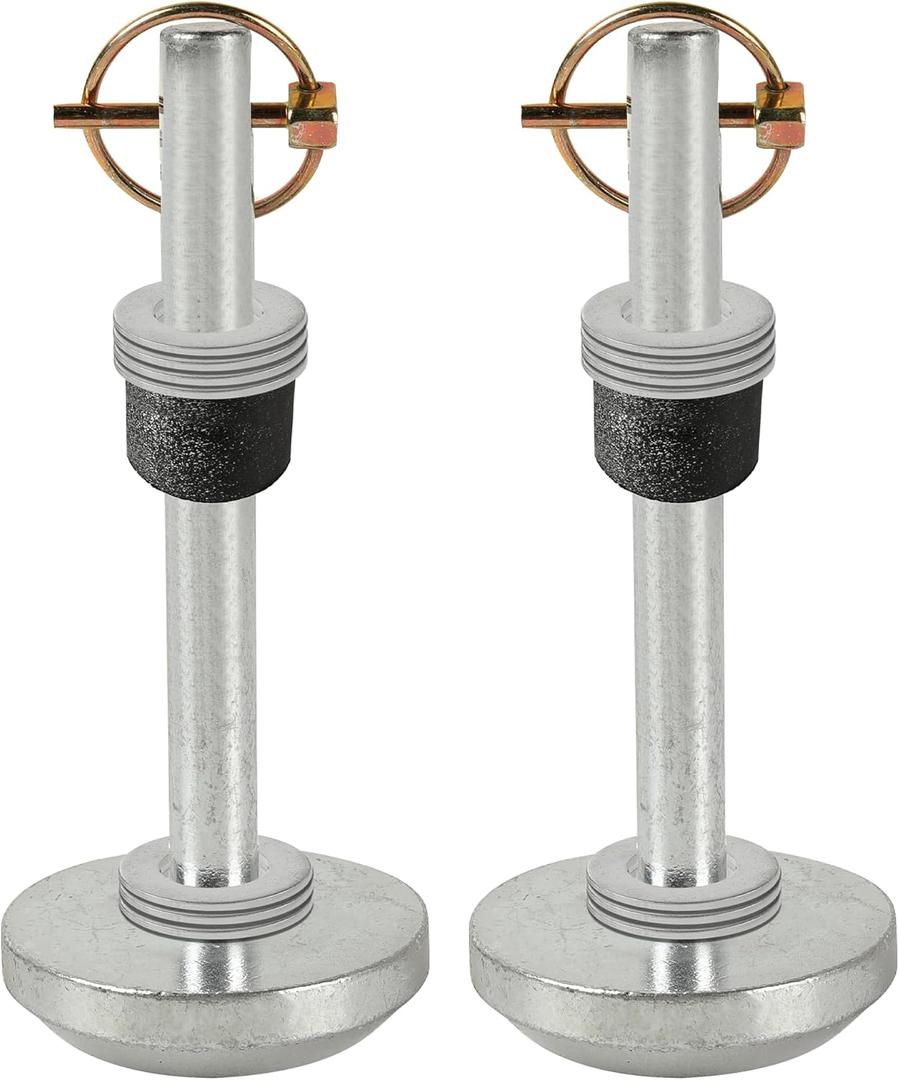 AR-PRO (2-Pack) Replacement Snow Plow Skid Shoes for ATV UTV Blades, Fits 5/8" Shaft  Compatible with Moose Plows  Includes Pins, Rubber Bumpers, Washers  Replaces 100-3133, 4501-0702 etc (Silver (7" Height))