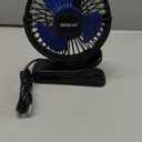 BESKAR USB Clip on Fan, Portable Small Fan with Cord Powered, 3 Speeds Strong Airflow, with Sturdy Clamp, Quiet Personal Desk Fan (Black)