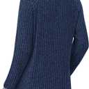 WIHOLL Long Sleeve Shirts for Women Lightweight Sweaters Fall Outfits 2025 Color Block Winter Clothing Dressy Casual Soft (S)