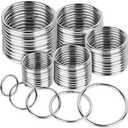 FANDAMEI Metal O Ring，50 Pcs Silver Multi Purpose Metal O Ring for Macrame, Camping, Dog Leashes, Hardware, Bags and More Craft Project - 16mm, 21mm, 25mm, 32mm, 38mm