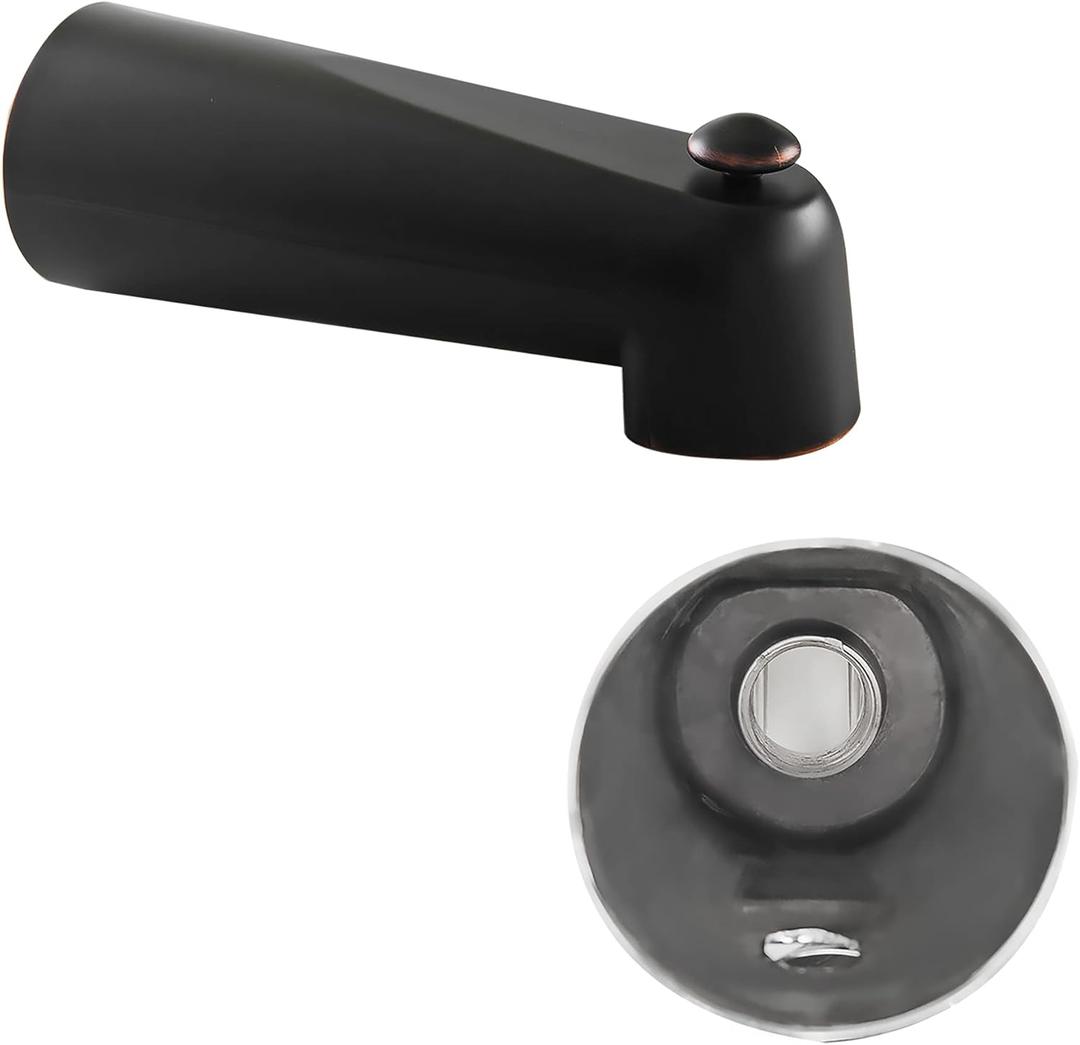 SENTO Oil Bronze Universal Bathroom Tub Spout with Diverter, Durable Heavy Duty Metal Bathtub Faucet with Shower Diverter - 7 Inches 1/2" IPS Inside Thread, Oil-Rubbed Bronze