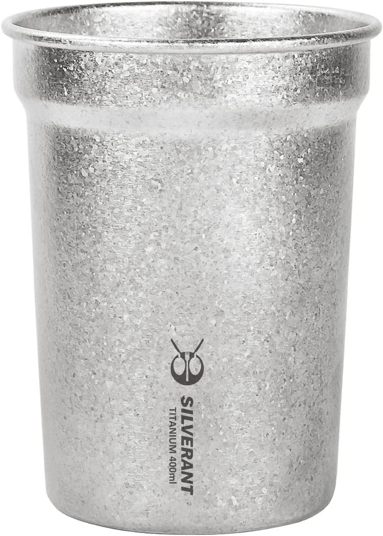 Titanium Beer Mug Cup 14fl oz/400ml Stackable Titanium Multi Cup, Tea Coffee Mug for Outdoors Camping Hiking Picnic Home Use - Crystallized Finish