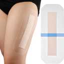 Waterproof Long Surgical Incision Bandages for Knee Replacement Surgery Silicone Adhesive Dressing with Non-Stick Pad Long Hip Wound Care Protector Shower Patches 4"x10" (Pack of 10)