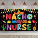HunnmingRe Nacho Average Nurse Backdrop Banner Nurses Week Decorations Nursing Graduation Decoration 6 x 3.6 ft Mexican Photo Booth Prop Background RN NP Survivor Congratulation Grad Party Supplies