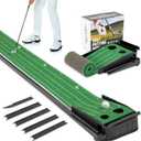 ropoda 9ft Golf Putting Green, Portable Putting Mat for Home and Office with Auto Ball Return Function, Golf Practice Putting Mat Aid for Indoor and Outdoor Use, Classic or with a Putting Mirror