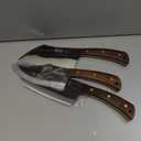 HOSHANHO Butcher Knife Set, 3-Piece High Carbon Steel Serbian Chef Knife Set of Heavy Duty Boning Knife & Meat Cleaver Knives & Viking Knives for Home, Cooking, Outdoor Camping BBQ