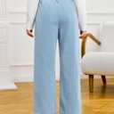 Haloumoning Girls Wide Leg Baggy Jeans Kids Fashion Pleated Elastic High Waist Denim Pants with Pockets 5-14 Years