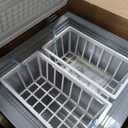 OSTBA 3.5 Cu.Ft Chest Freezer, Compact Deep Freezer with 2 Removable Baskets, Bottom Wheels, 6-Level Temperature Control with Fast Freeze Mode, Energy Saving Quiet Freezer, Silver