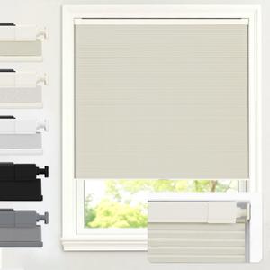 AOSKY No Drill Cordless Blackout Cellular Shades, 27" W x 64" H, Beige