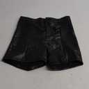 hibshaby Faux Leather Shorts for Women Sexy High Waist Black Pu Leather Shorts (Medium)