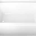 Kingston Brass Aqua Eden VTAP603622L 60-Inch Acrylic Alcove Tub with Left Hand Drain, White