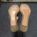 VINYL STRAP WEDGE SANDAL, 8, NUDE