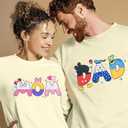 ASTANFY Mom Sweatshirt Dad Sweatshirts Magical Family Matching Outfits Mom and Dad Long Sleeve Shirt Mother Father Day Tops (Large, Apricot(men))