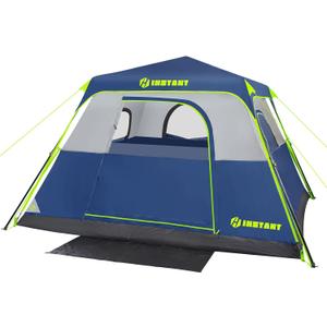 4 Person Instant Tent, Waterproof Pop Up Tents for Camping with Rainfly, 60 Seconds Easy Setup, Automatic Cabin Tent for Family Camping with Expandable Carry Bag & Upgraded Ventilation