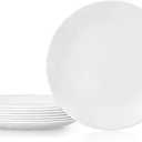 Corelle Vitrelle 8Piece Dinner Plates Set Triple Layer Glass and Chip Resistant, Lightweight Round Plates, Winter Frost White