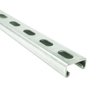 1-5/8 in. x 13/16 in. 14 Gauge Metal Strut Channel with Slotted Back Electro-Galvanized 2ft. (SC14-2-EG), Silver