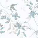 HeloHo Peel and Stick Wallpaper Blue Floral Wallpaper Boho Removable Waterproof Wall Paper for Bathroom Bedroom Living Room Light Blue Flower Leaf Contact Paper for Cabinets Vinyl Roll 15.4" x 394", Blue