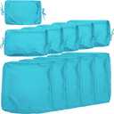 Outdoor Patio Cushion Covers Replacement, Outdoor Cushion Slipcovers for Outdoors Furniture Patio Sofa Couch Outside Zipper Design w/5 Seat Cushion Covers and 6 Backrest Pillow Covers(Blue)