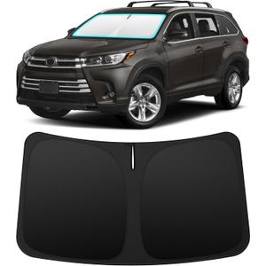 INSAUTO Custom Fit Windshield Sun Shade Accessories for Toyota Highlander 2014-2019, Foldable Front Window Sunshade, UV & Heat Reflector, Keeps Interior Cool, Includes Storage Bag