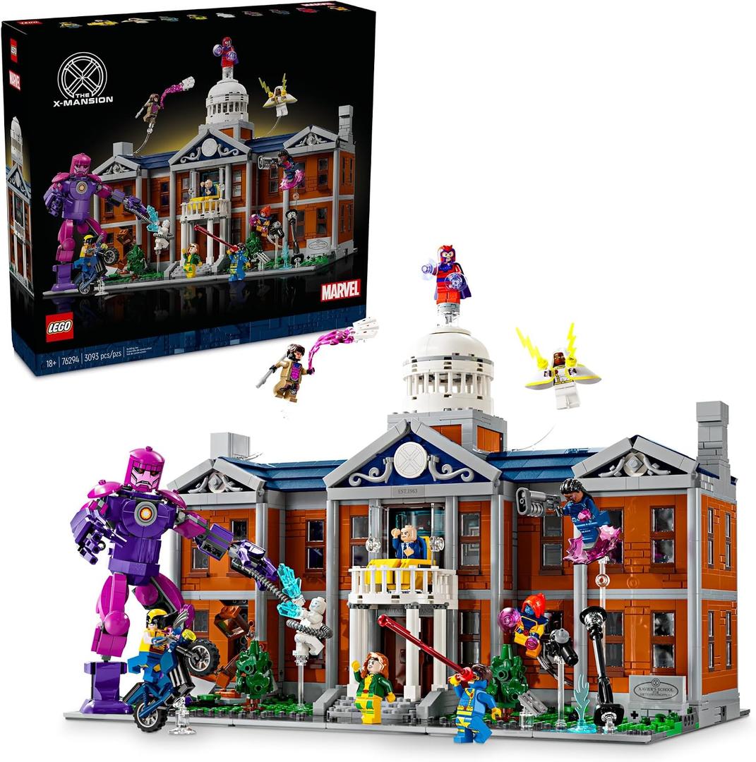 LEGO Marvel X-Men The X-Mansion Building Set - Marvel Collectibles DIY Craft Kit for Adults, Ages 18+ - Buildable Xavier Institute with 10 Minifigures - Gift Idea for Superhero Fans - 76294