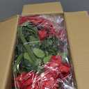 50 Pcs Red Roses Artificial Flowers, Real Touch Velvet Roses Bouquet Fake Flowers Bulk, Artificial Roses with Long Stems for Birthday Gift Women Mom DIY Bridal Wedding Centerpiece Decorations