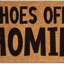 Funny Coir Doormat Shoes Off Homie Front Door Mat Entryway Outdoor Mat with Heavy Duty Front Porch Decor Welcome Mats House Warming Gift Coir Doormat Entry Natural Coir Brown Mat 23.7 x 15.7 inch