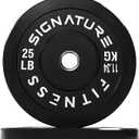 Olympic Bumper Plates, 2" Weight Plates for Strength Training & Weightlifting, Pairs, Sets or Sets with 7FT Barbell, Multiple Options (Black)