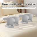 Lock Sheet Holders Set of 4,Bed Sheet Holders for Corners,Fitted Sheet Holder,Sheet Holders Keep Sheets Firm & Tight,Heavy Duty Bed Sheet Holder Corner Fitted Sheet Straps Fit (White)