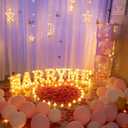 BDUSXYZ 6147pcs Marry Me LED Marquee Light Up Letters Sign Proposal Decorations with 24 LED Heart Shape Light Love Balloon Box for Wedding Valentine Anniversary Party Banquet Props
