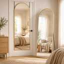 58"x21" Full Length Mirror, Over The Door Mirror,Gold
Tempered Glass Hanging Mirror, Full Body Mirror with Stand Wall Mounted for Bedroom Living Room Cloakroom