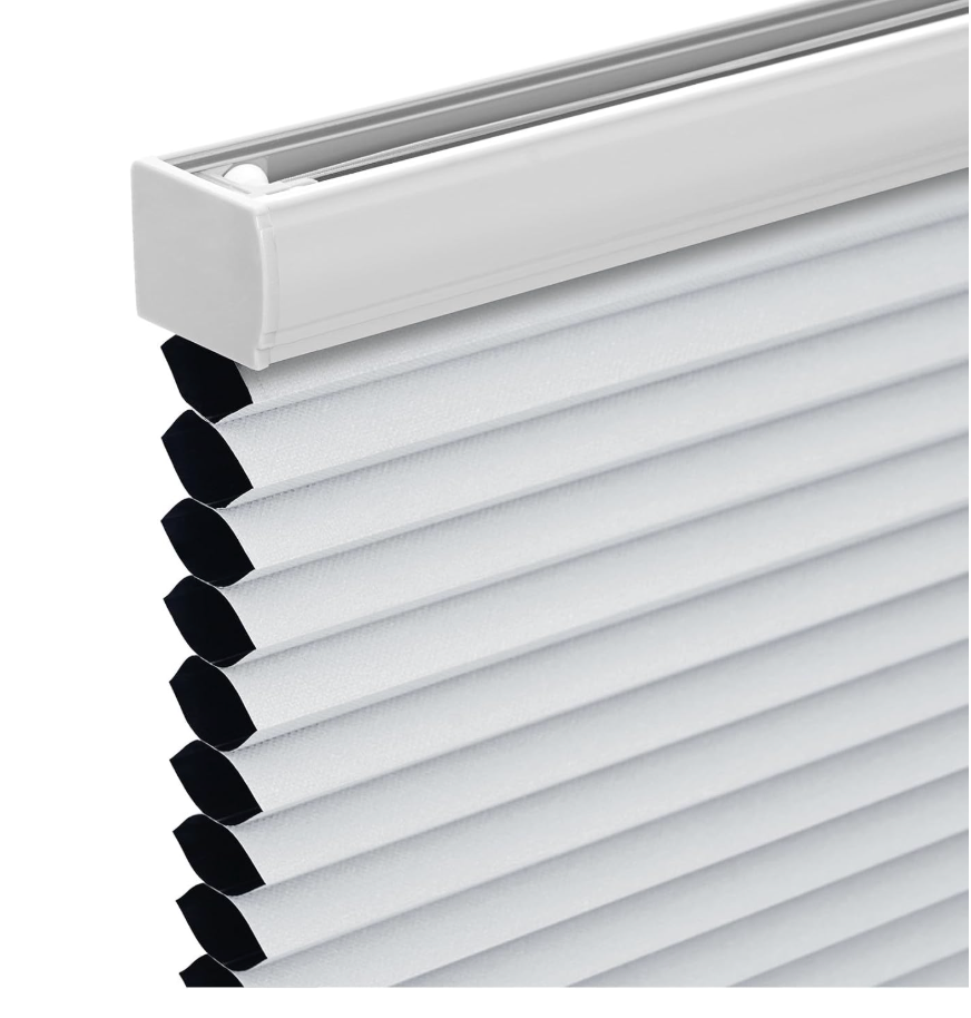 Changshade Cordless Cellular Shades,Blackout Honeycomb Shades for Windows,Pull Down Pleated Blinds,Easy to Install for Indoor Windows and French Doors,White(Blackout),34" w x 50" h