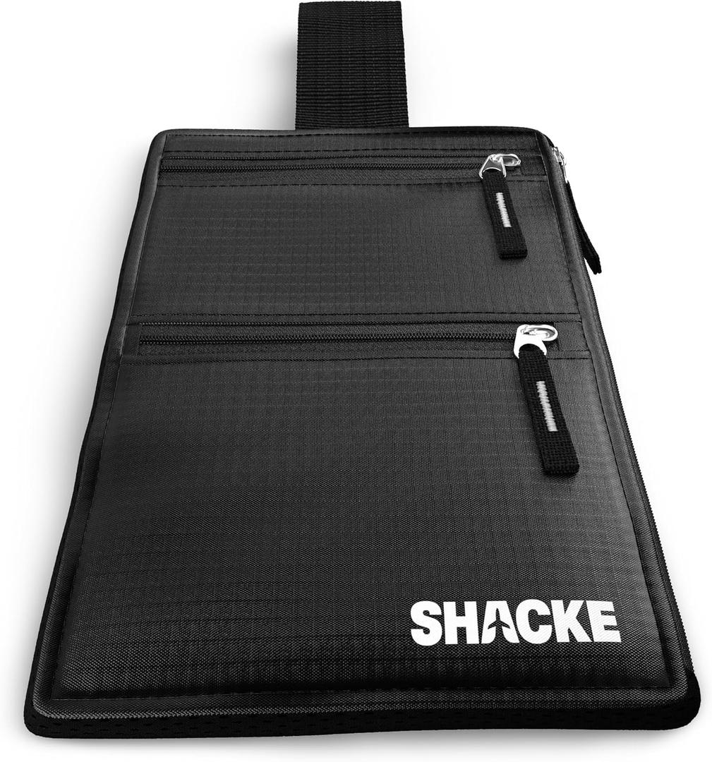 Shacke Hidden Travel 2 in 1 Belt Wallet Black Neck/Belt Hybrid Wallet w/RFID Blocker - Neck Pouch Passport Holder