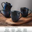 vicrays Coffee Mug Set, 12 Ounce, Set of 6, Ceramic Mug for Men, Women, Unique Glazed Mugs with Handle for Coffee, Tea, Milk, Cocoa, Cereal (Blue)
