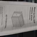 8ft x 10ft Grey Iron Metal Storage Shed - Durable Outdoor Shed with Window, Sliding Doors & Metal Foundation for Patio, Backyard & Entryway Storage