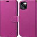OCASE Compatible with iPhone 15 Wallet Case, PU Leather Flip Folio Case with Card Holders RFID Blocking Kickstand [Shockproof TPU Inner Shell] Phone Cover 6.1 Inch 2023, Litchi Rose