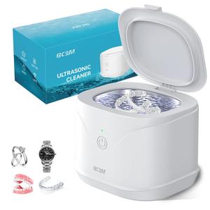 BCOM Jewelry Cleaner, Retainer Cleaner Ultrasonic Machine 46kHz, Ultrasonic Jewelry Cleaner 2-in-1 Professional Portable Dental Jewelry Pod Deep Cleaning for Jewelry, Dental, Mouth Guard, Watch, Ring (White) BCOM Jewelry Cleaner, Retainer Cleaner Ultrasonic Machine 46kHz, Ultrasonic Jewelry Cleaner 2-in-1 Professional Portable Dental Jewelry Pod Deep Cleaning for Jewelry, Dental, Mouth Guard, Watch, Ring (White)