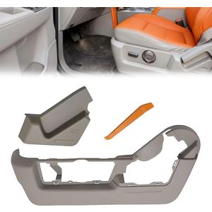 Seat Trim Panel Bezel Cover Front Left Driver Side Compatible with Ford F-150 2009-2014, Replace BL3Z-1562187-AB BL3Z-1562187-AA BL3Z-1561693-AB Beige