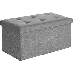 Amazon.com: SONGMICS MAZIE Collection - 30 Inches Ottoman Storage Bench, 21 Gal. Folding Chest with Breathable Linen-Look Fabric, Load up to 660 lb, for Entryway, Living Room, Bedroom, Light Gray ULSF001G02 : Home & Kitchen