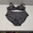 Blooming Jelly Womens High Waisted Bikini Set Tie Knot High Rise Two Piece Swimsuits Bathing Suits (Large, Polka Dot)